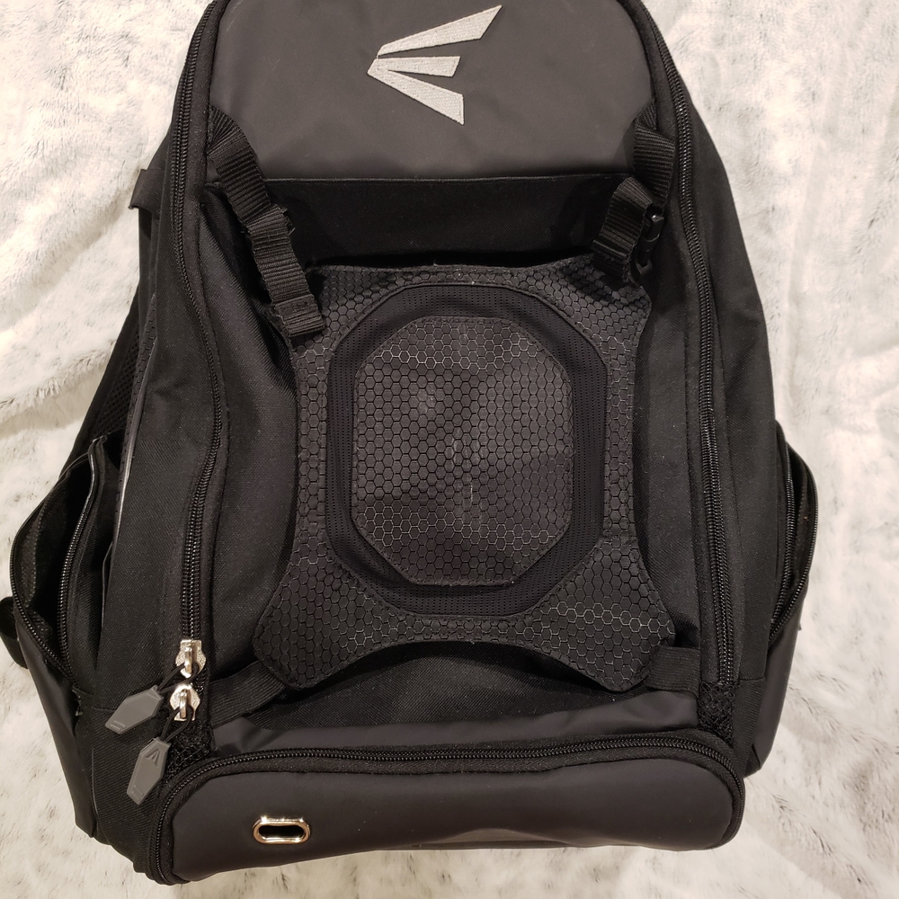 Black Backpack with Silver Logo